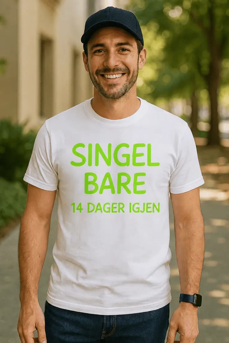 Morsom t-skjorte Singel bare 14 dager igjen