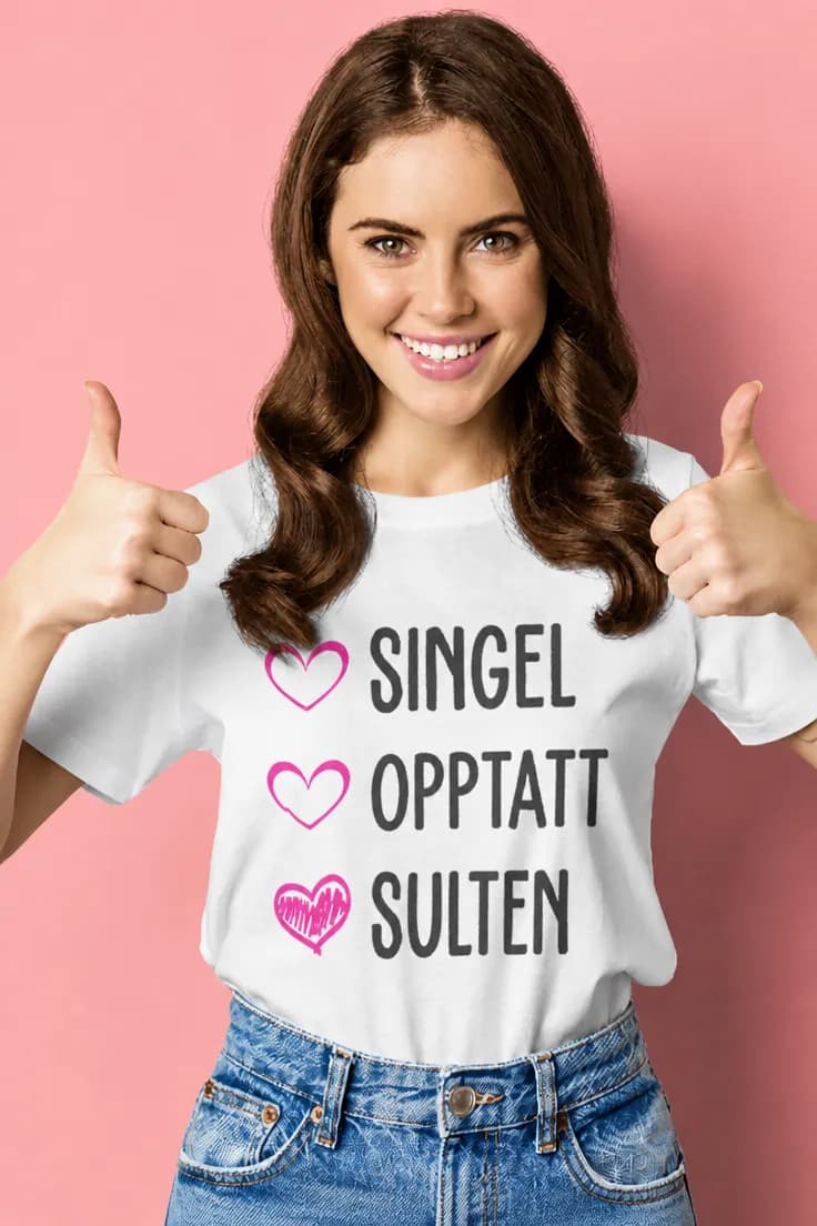 Morsom t-skjorte Singel opptatt sulten