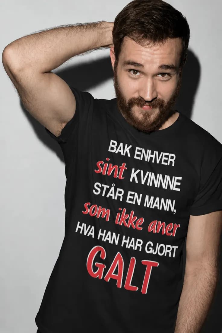 Morsom t-skjorte Sint kvinne og forvirret mann