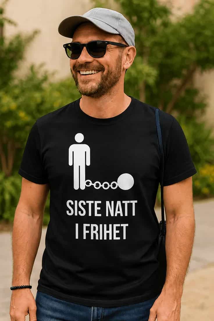 Morsom t-skjorte siste natt i frihet | SISTE NATT