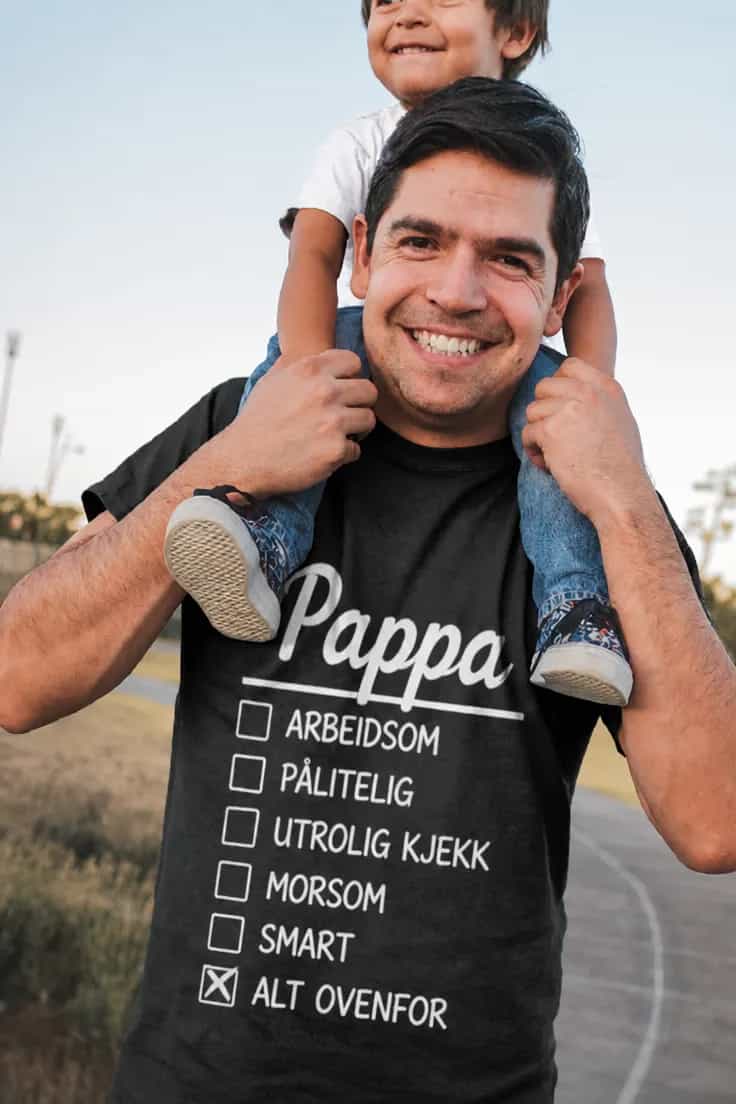 Morsom t-skjorte Sjekkliste for pappa