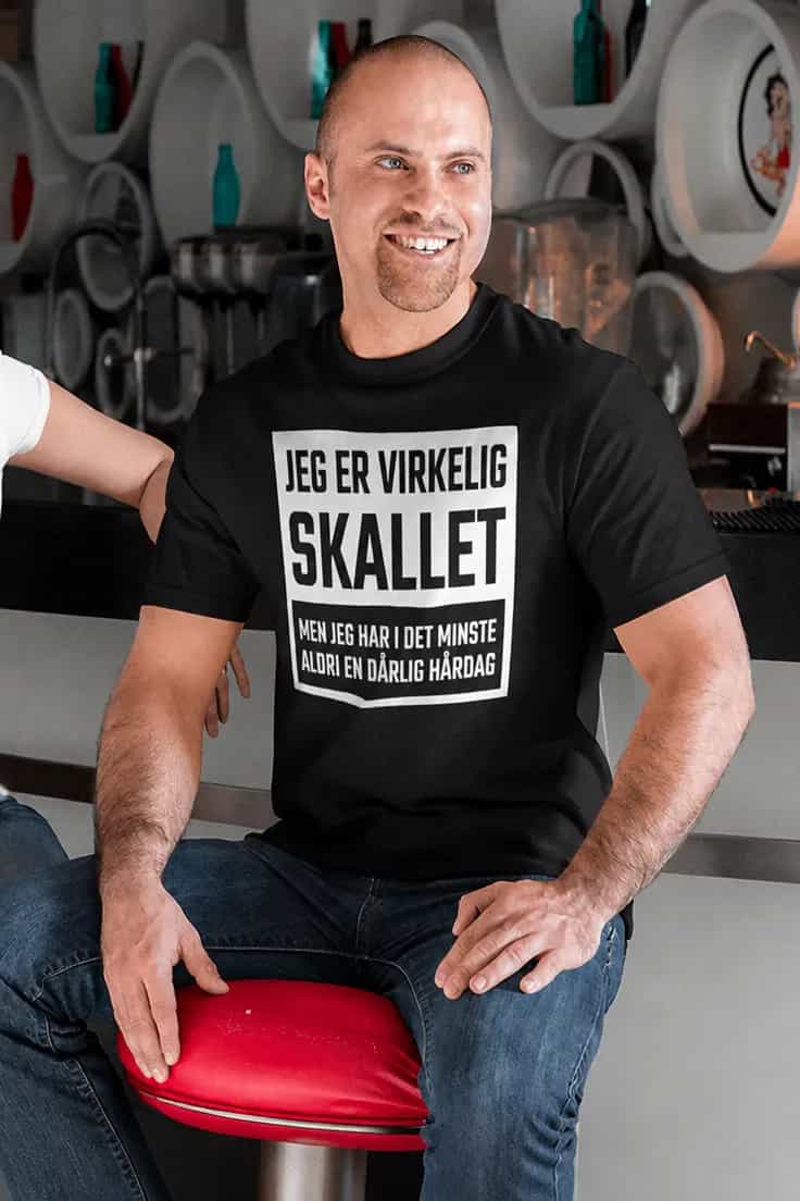 Morsom t-skjorte Skallet uten dårlig hårdag