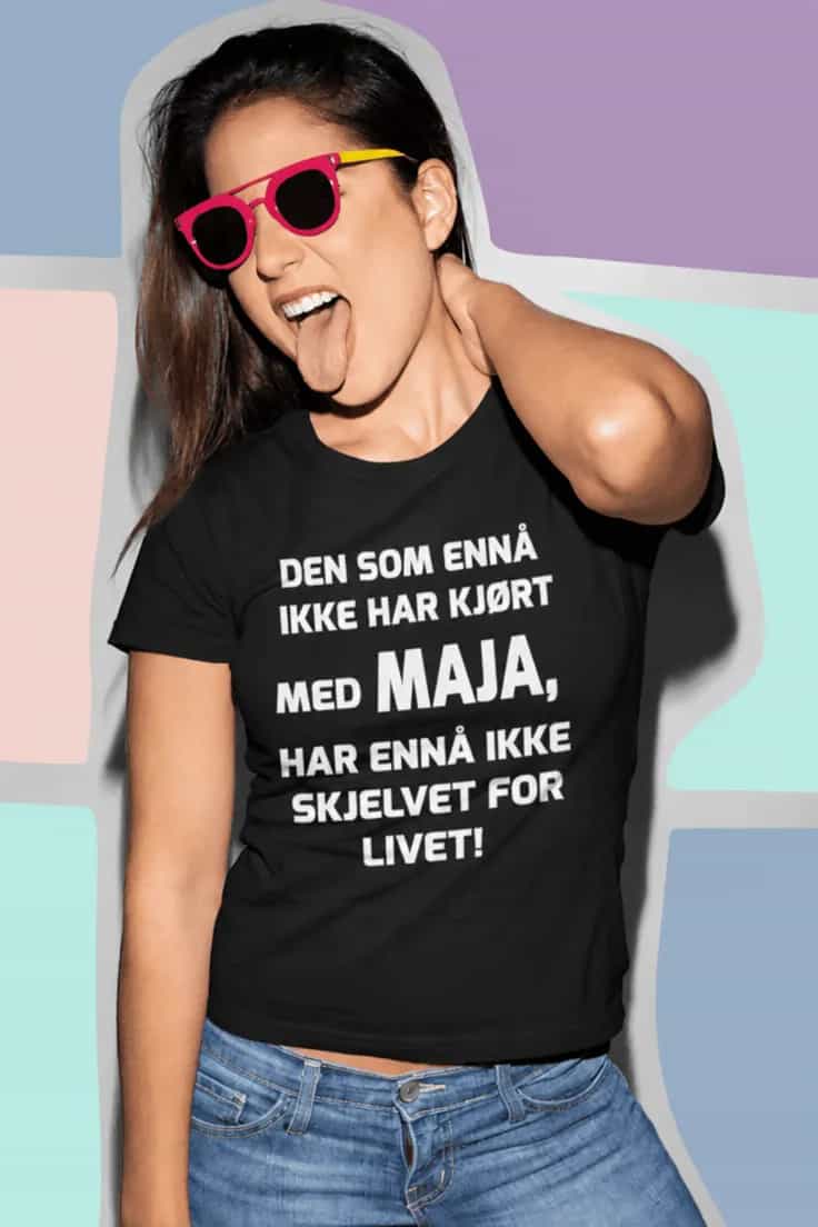 Morsom t-skjorte Skjelver for livet med navn