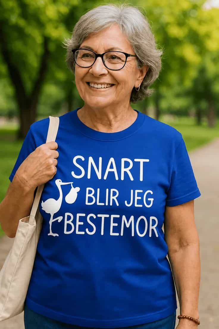 Morsom t-skjorte Snart bestemor – SNART BLIR JEG