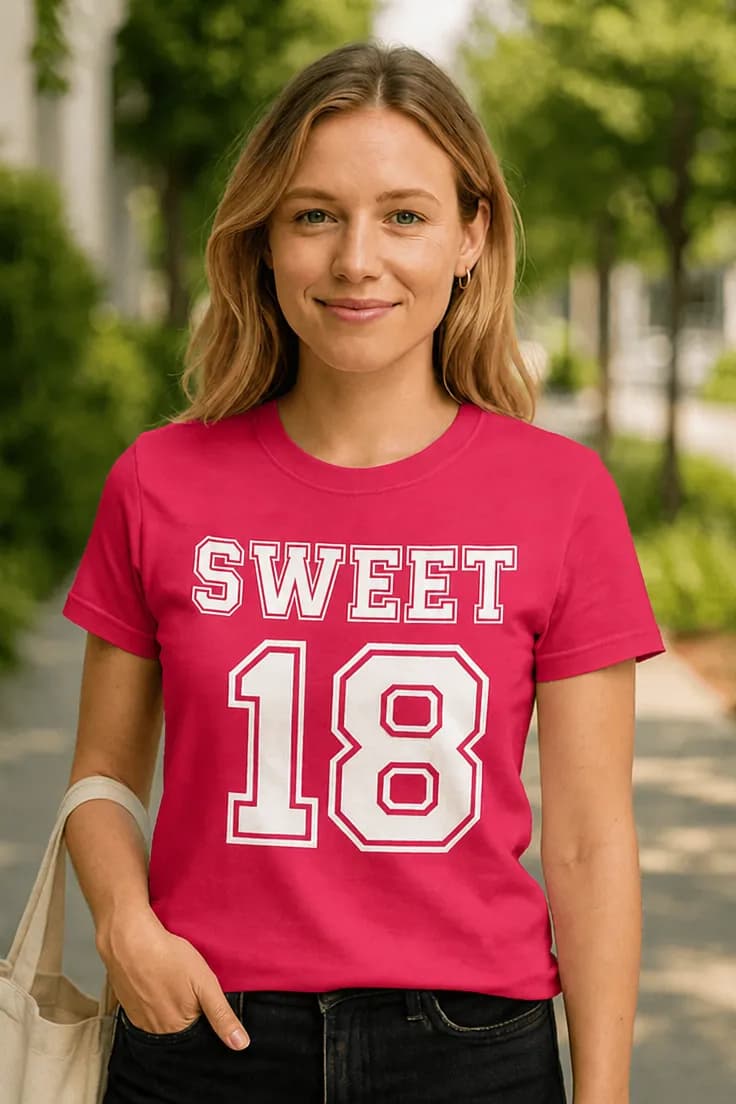 Morsom t-skjorte Sweet 18 – SWEET 18