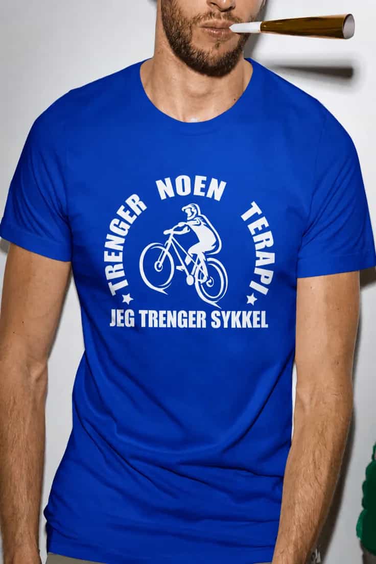 Morsom t-skjorte Sykkelterapi – NOEN TRENGER