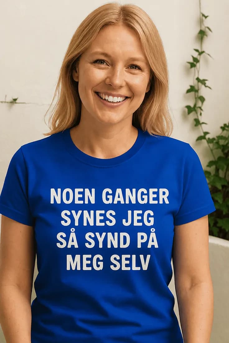 Morsom t-skjorte Synd på meg selv