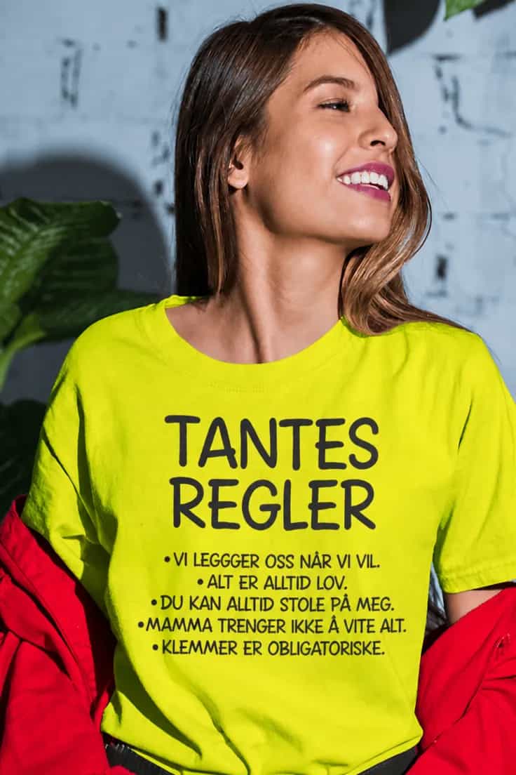 Morsom t-skjorte Tantes regler – TANTES REGLER
