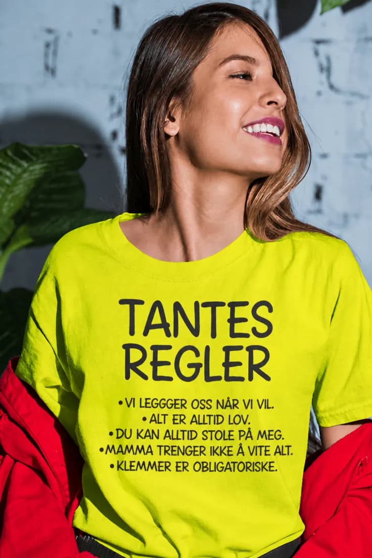 Morsom t-skjorte Tantes regler – TANTES REGLER