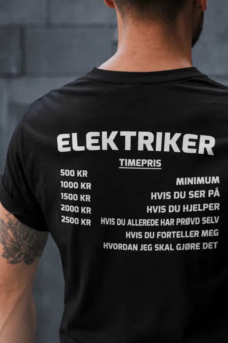 T-skjorte Timepris – med ønsket yrke