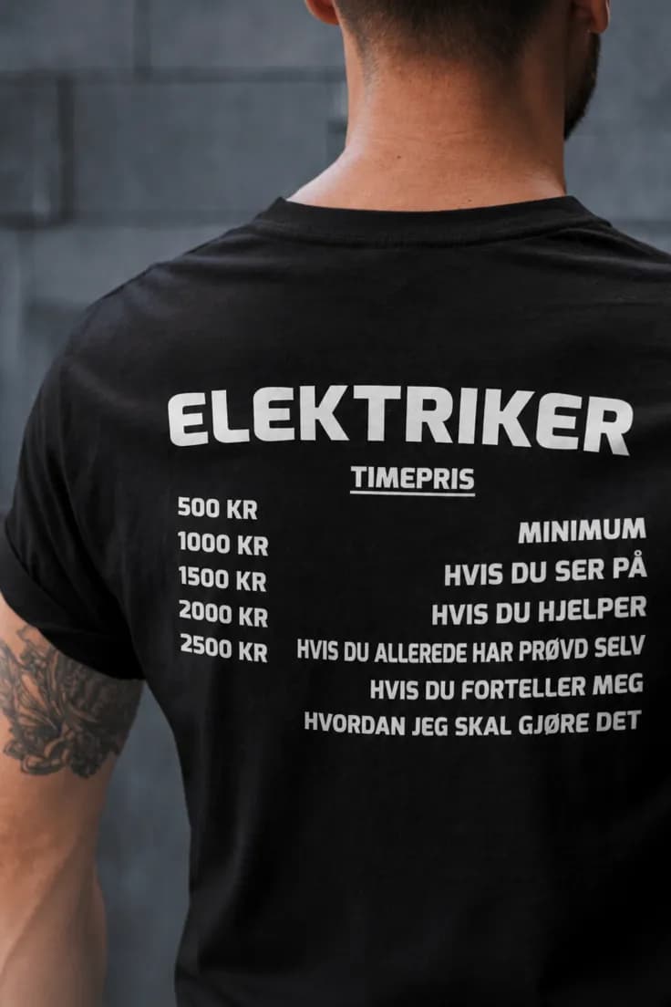 T-skjorte Timepris – med ønsket yrke