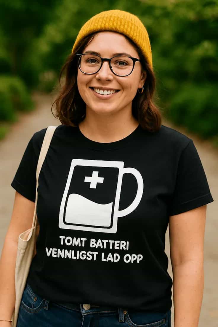 Morsom t-skjorte Tomt batteri â TOMT BATTERI