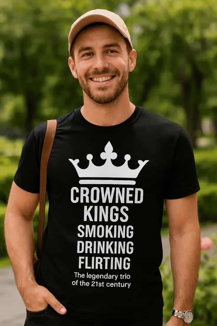 Morsom t-skjorte Tre konger - CROWNED KINGS