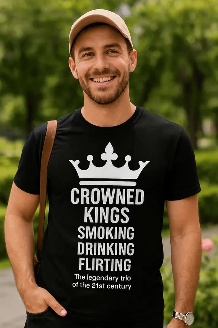 Morsom t-skjorte Tre konger - CROWNED KINGS