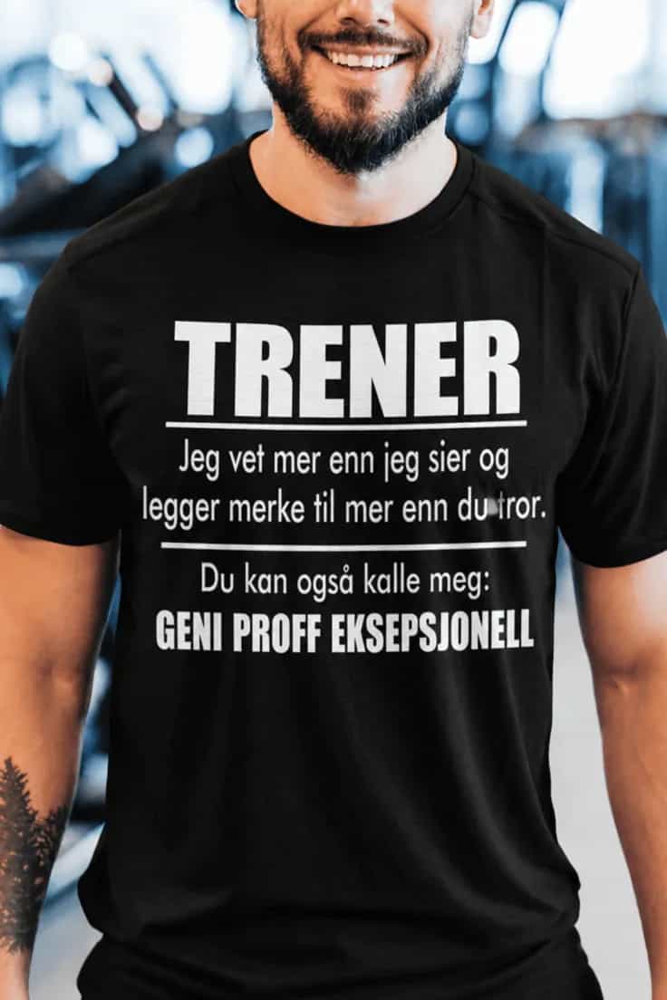 Morsom t-skjorte Trener geni proff eksepsjonell