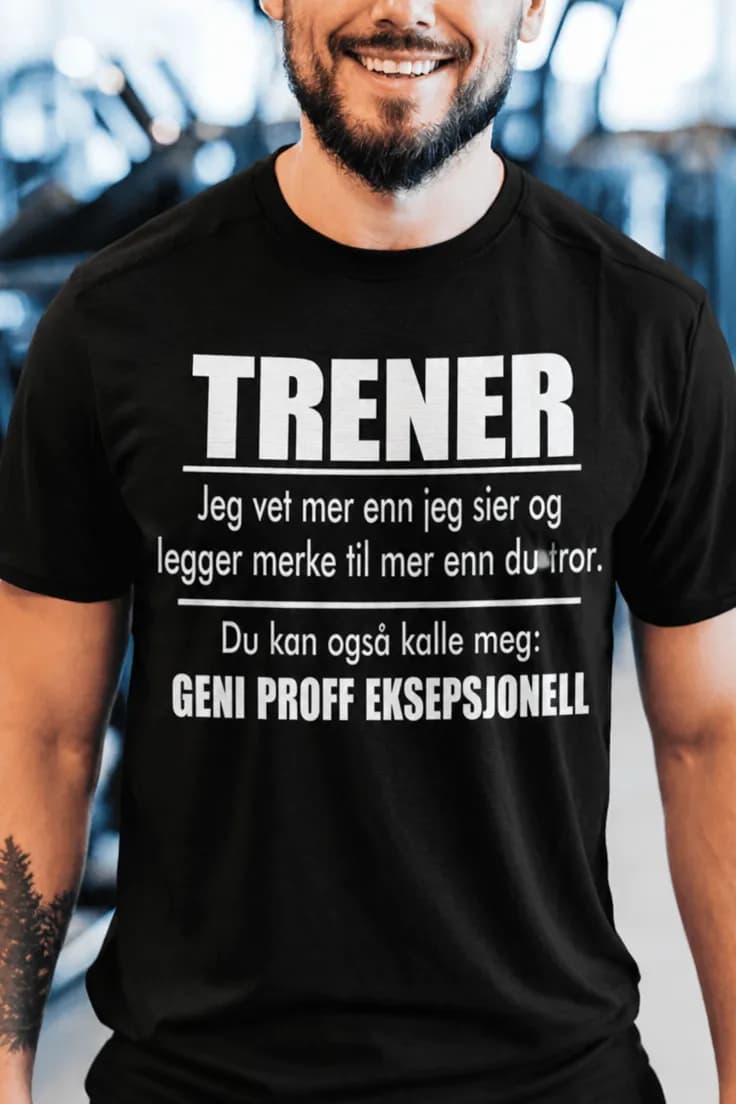 Morsom t-skjorte Trener geni proff eksepsjonell