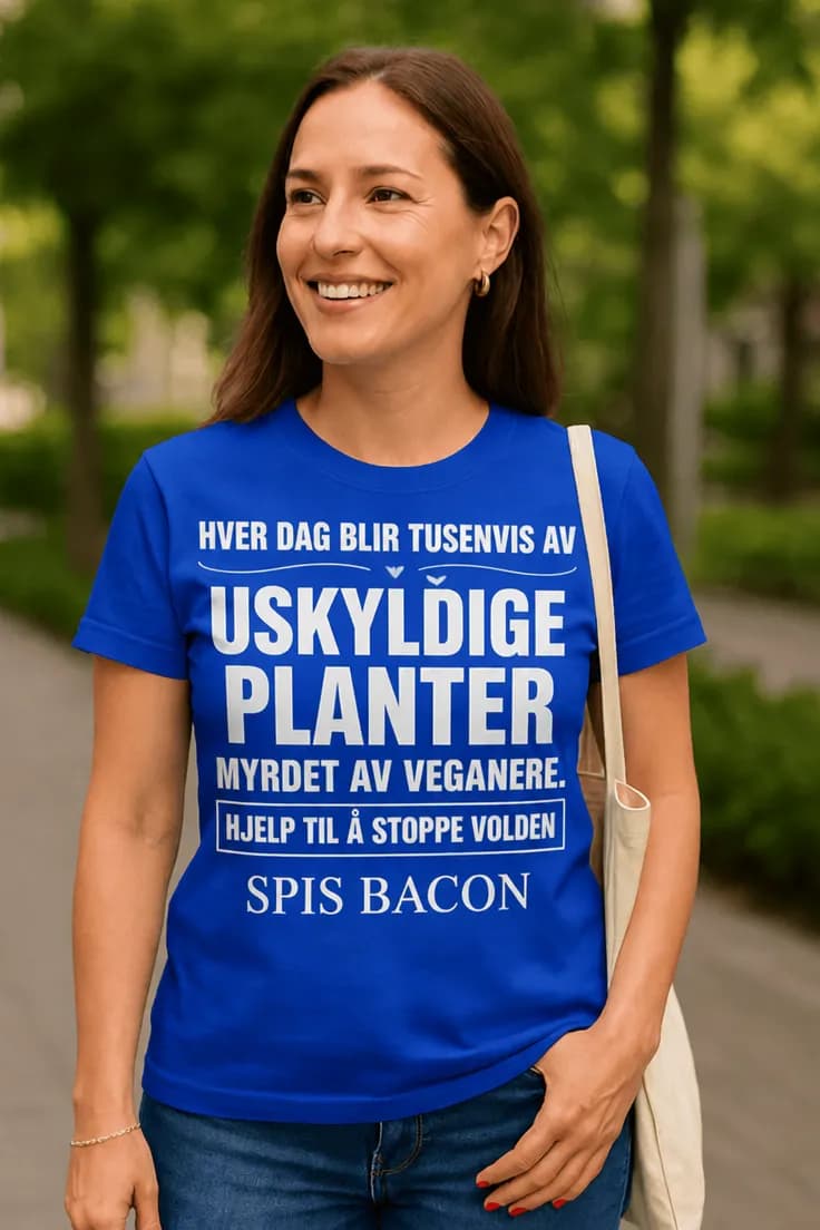 Morsom t-skjorte Uskyldige planter og bacon