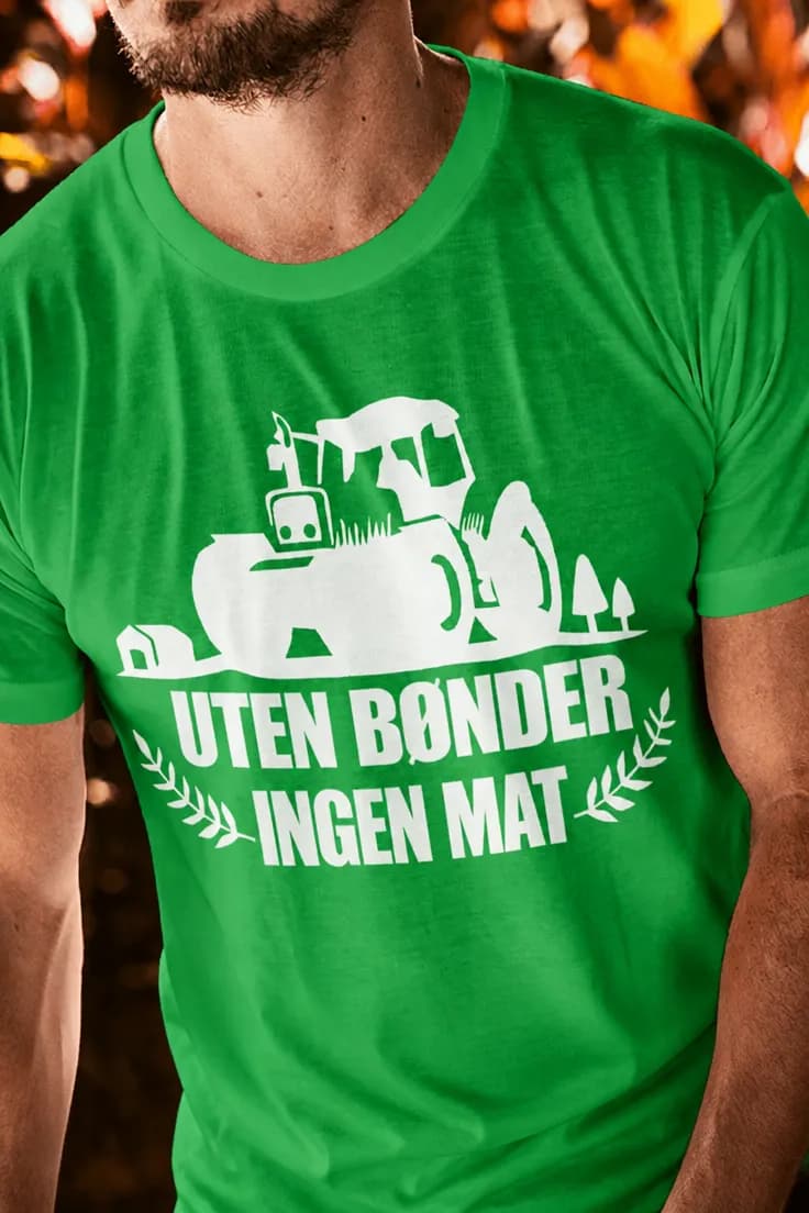 Morsom t-skjorte Uten bønder ingen mat