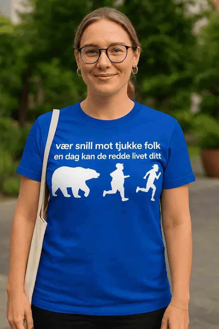 Morsom t-skjorte Vær snill mot tjukke folk
