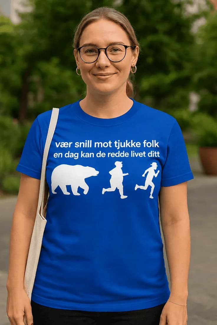 Morsom t-skjorte Vær snill mot tjukke folk