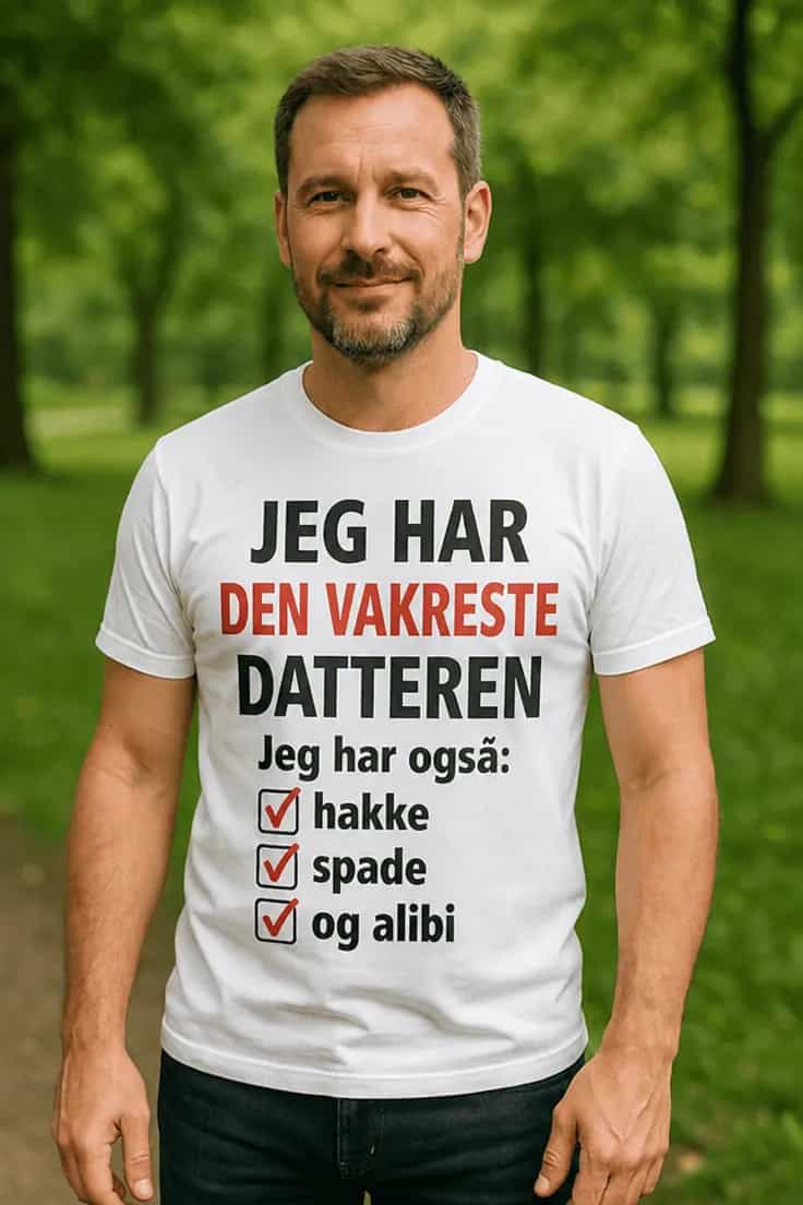 Morsom t-skjorte Vakreste datter og alibi