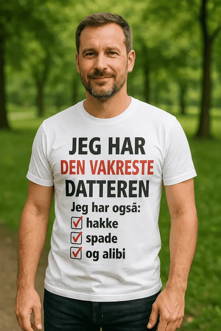 Morsom t-skjorte Vakreste datter og alibi