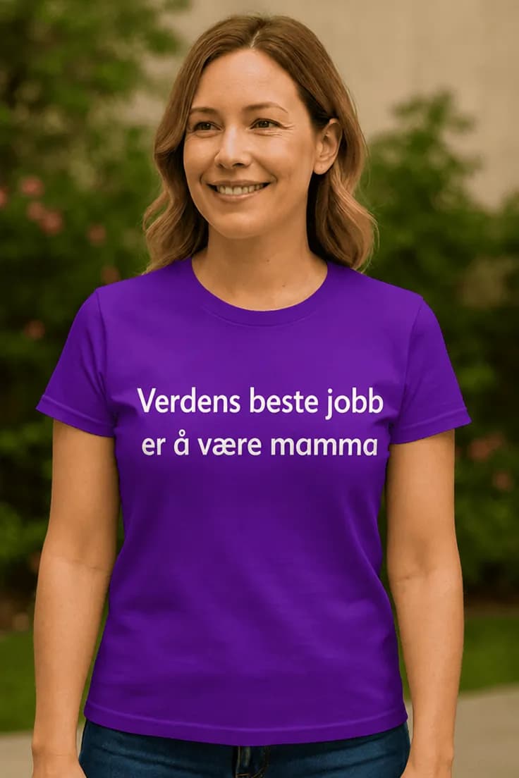 Morsom t-skjorte Verdens beste jobb mamma