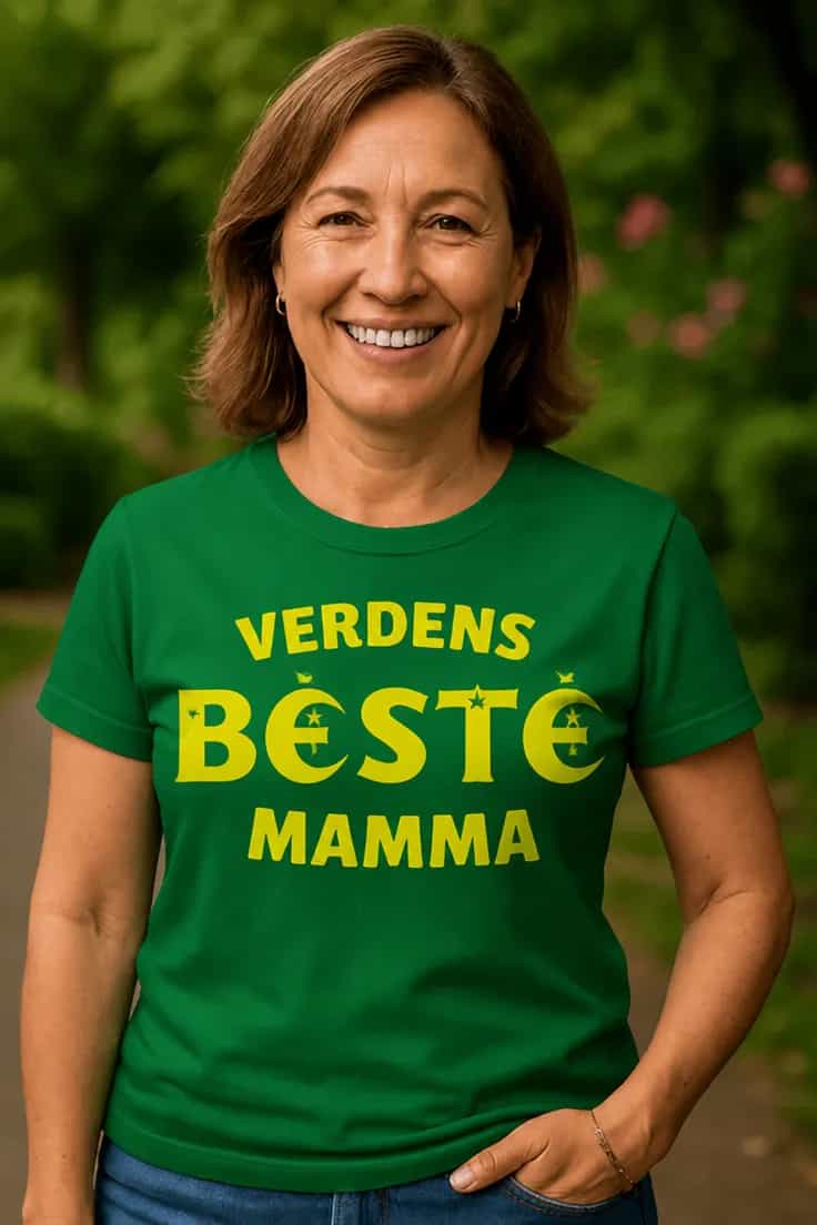 T-skjorte: Verdens beste mamma med enhjørning og ønsket navn