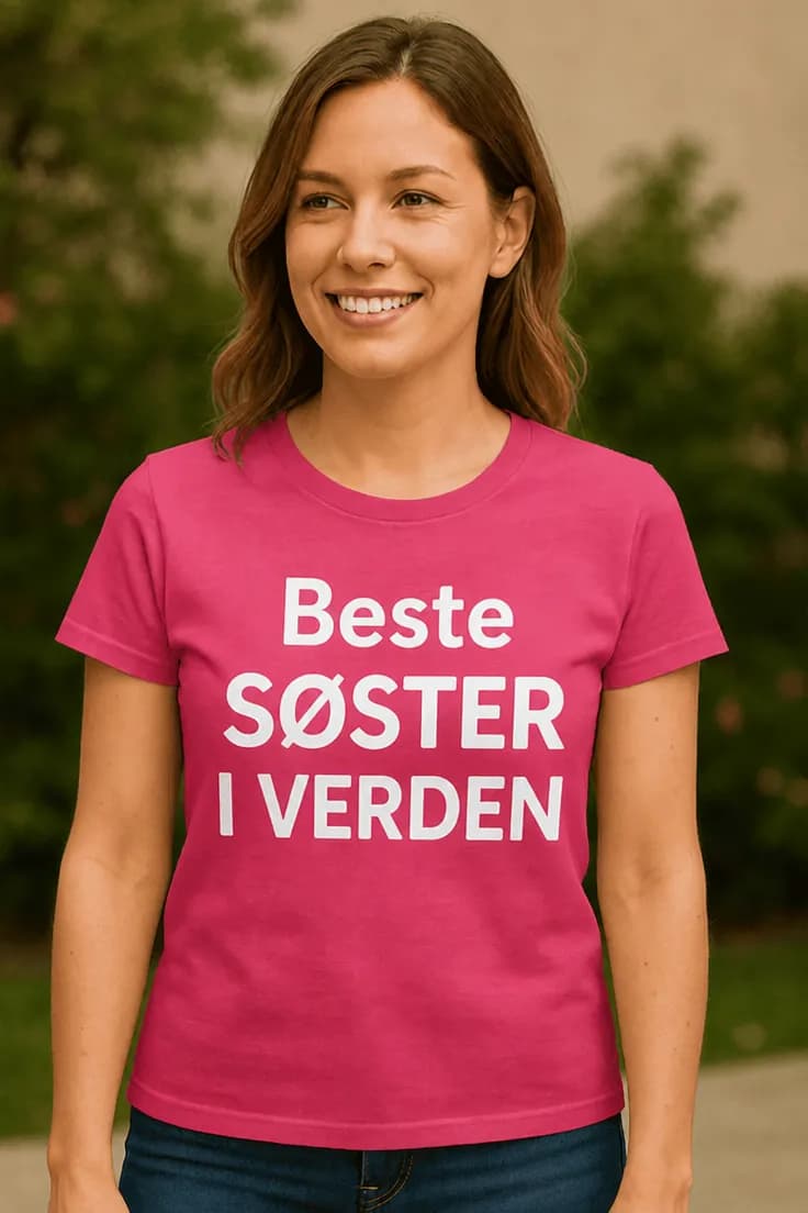 Morsom t-skjorte Verdens beste søster – Beste SØSTER