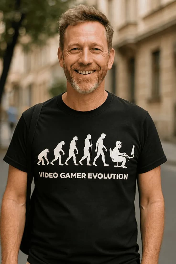 T-skjorte video gamer evolusjon