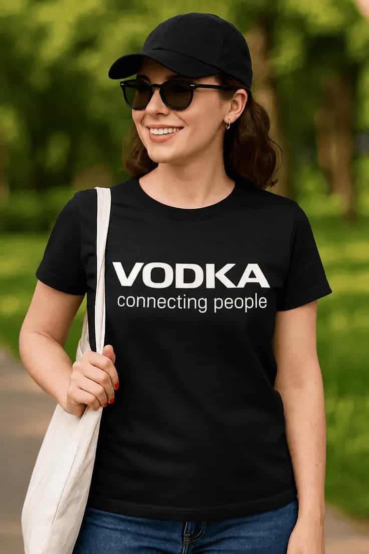Morsom t-skjorte Vodka connecting people