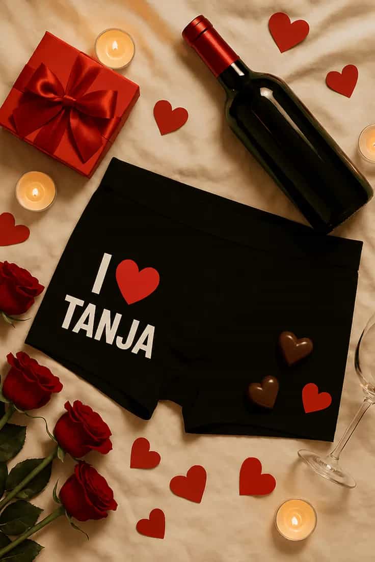 Morsomme boksershorts I love med navn TANJA