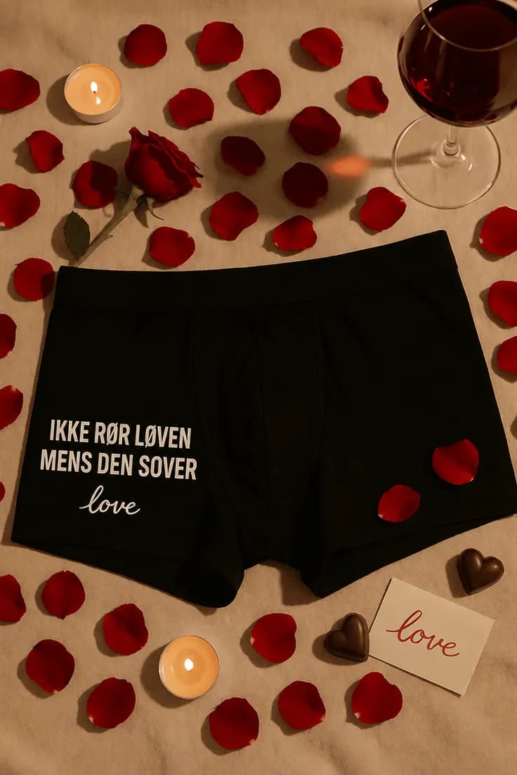 Morsomme boksershorts IKKE RØR LØVEN MENS DEN SOVER