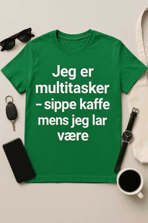 Multitasker T-skjorte – Kaffe og Null Stress