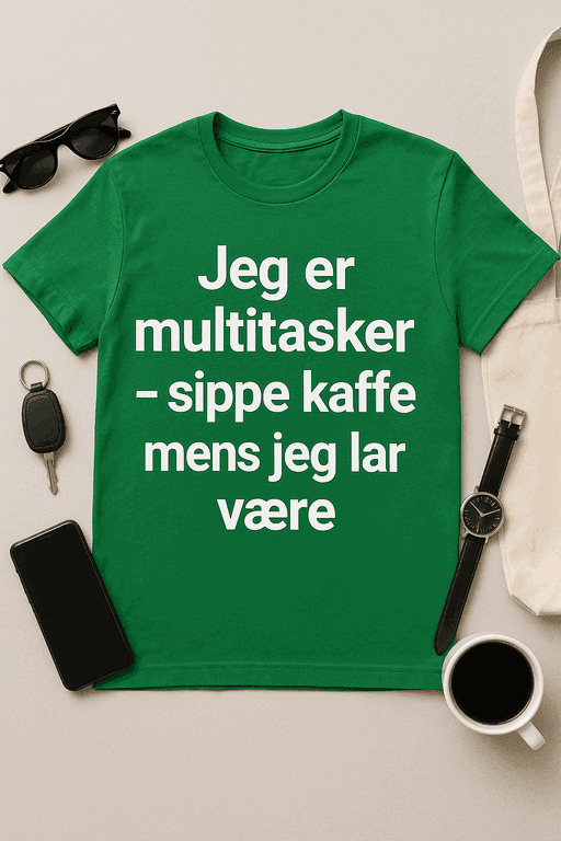 Multitasker T-skjorte – Kaffe og Null Stress