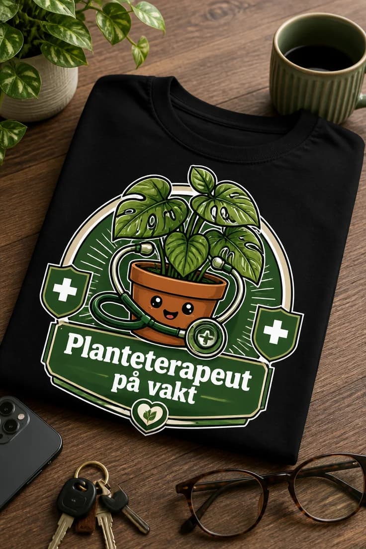 Plante-T-skjorte Planteterapeut på vakt