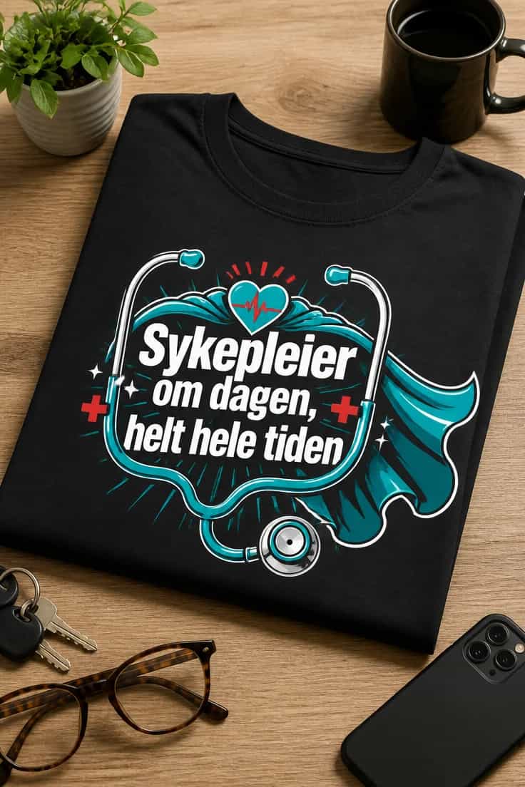 Sykepleier-T-skjorte – Sykepleier om dagen, helt hele tiden