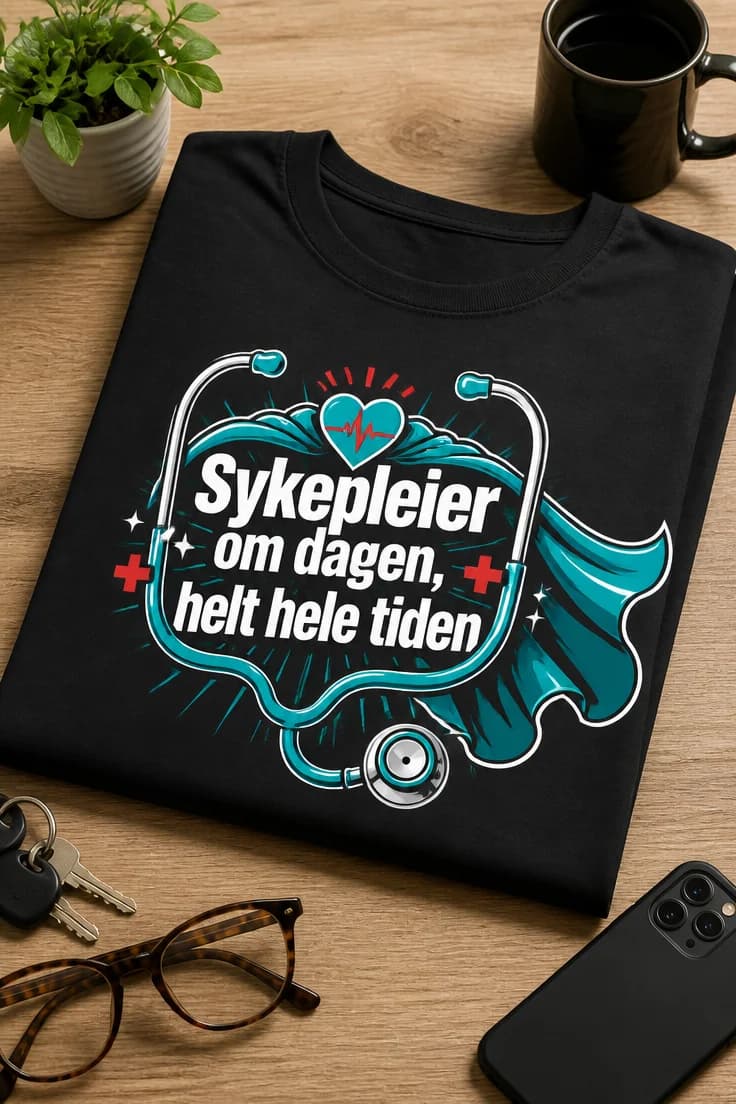 Sykepleier-T-skjorte – Sykepleier om dagen, helt hele tiden