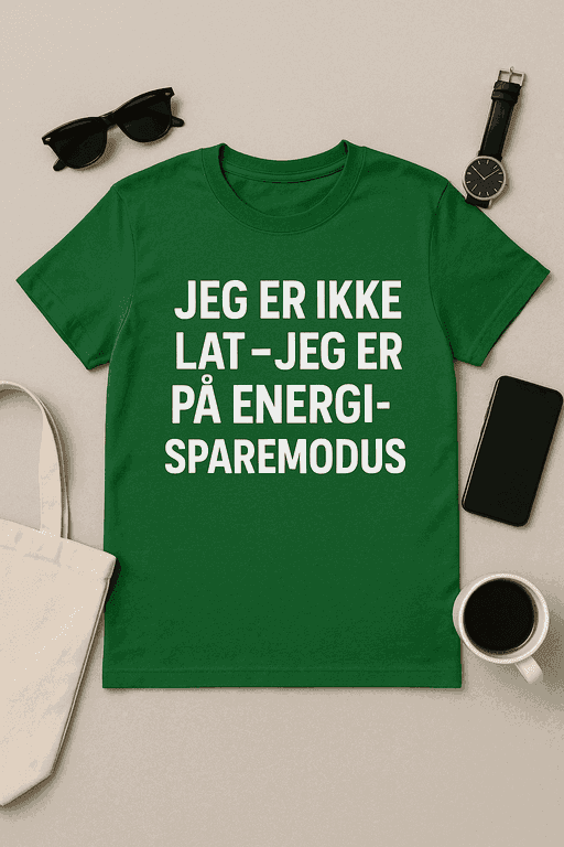 T-skjorte – Jeg er ikke lat, jeg er på energisparemodus