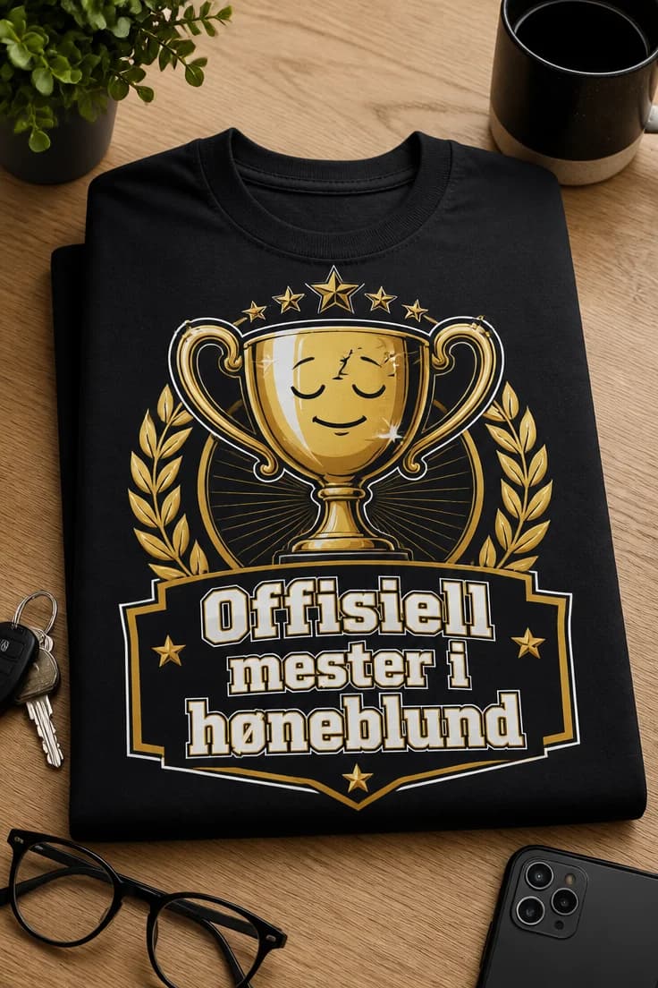 T-skjorte med Offisiell mester i høneblund