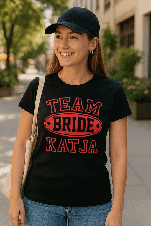Team Bride med navn (valgfritt) - T-skjorte