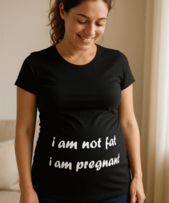 I am not fat I am pregnant - T-skjorte for gravide
