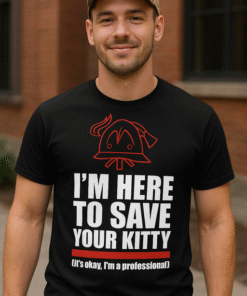 I'm here to save your kitty - T-skjorte