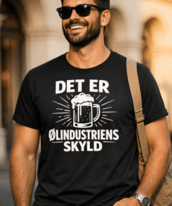 Morsom t-skjorte: Det er ølindustriens skyld
