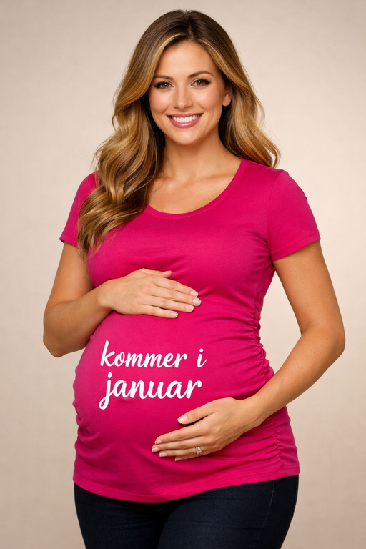 Gravid-t-skjorte: kommer i januar