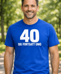 Morsom t-skjorte: 40 og fortsatt ung