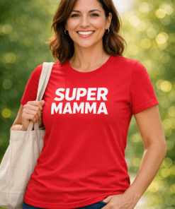 Morsom t-skjorte SUPER MAMMA