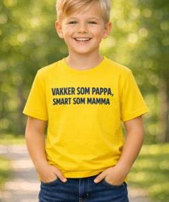 Morsom barneskjorte: Vakker som pappa, smart som mamma