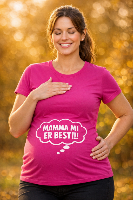 Gravid-t-skjorte «Mamma mi er BEST!!!»