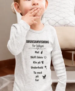 Baby-body bruksanvisning for baby med morsomt design og bruksanvisning-trykk